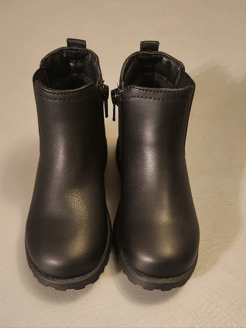 The Childrens Place Girls Black Leather Bootie Size 11